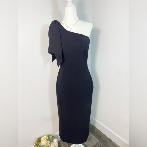NWT Dress the Population-Tiffany One-Shoulder Midi Dress Size Small - Picture 3 of 5